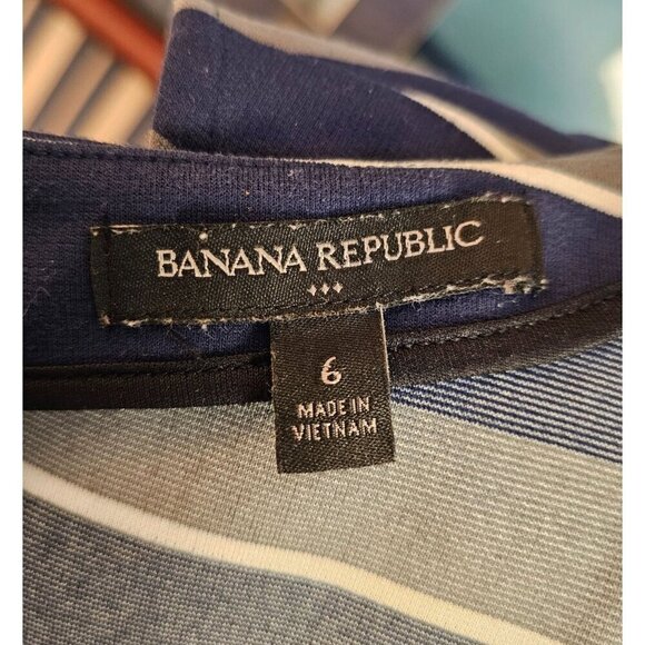 Banana Republic Womens Navy & Gray Striped Sleeveless Sheath Dress Size 6 - Picture 5 of 6